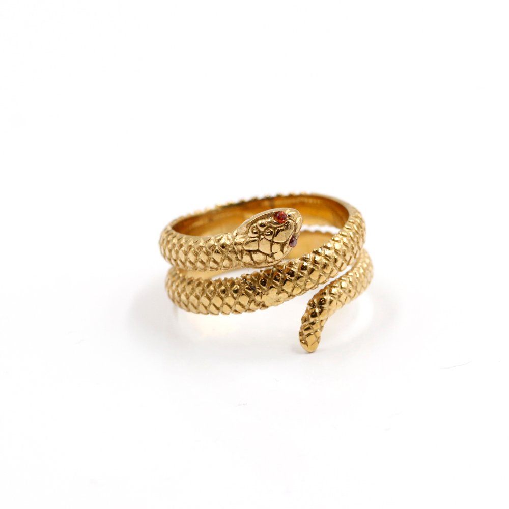 Anello a sale serpente oro